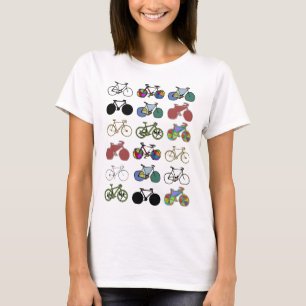 Camiseta marca de patrón de bicicletas