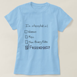 Camiseta Marca de verificación de amistad espacial