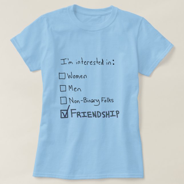Camiseta Marca de verificación de amistad espacial (Diseño del anverso)
