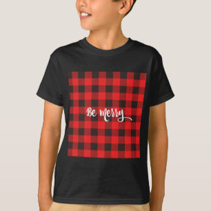 Camiseta Marca de verificación de búfalo rojo y negro BE
