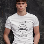 Camiseta Marca del logotipo de negocio Empleados Nombre de<br><div class="desc">Una plantilla de negocio simple y personalizado en un estilo minimalista moderno que se puede actualizar fácilmente con el logotipo de su empresa y el nombre de su personal y la información de la empresa. Si necesita ayuda para personalizar este producto, por favor contáctenme con el botón de mensaje de...</div>