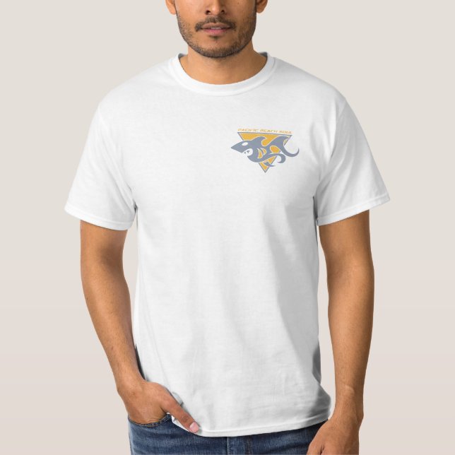 Camiseta Marca del tiburón - oro y gris (Anverso)