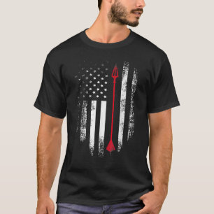 Camiseta Marca Estadounidense De Arco Blanco Rojo Vintage
