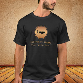 Camiseta Marca Gold Logo & Personalizado Text Business Comp