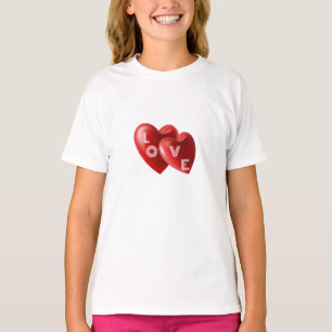 Camiseta Marca Gráfica de Amor de Corazón Gemelo Romántico