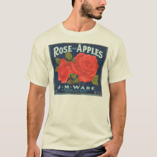 Camiseta Marca Rosa Manzanas Etiqueta De Tasa Vintage