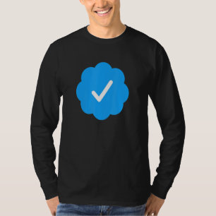 Camiseta Marcado azul en medios sociales verificada placa d
