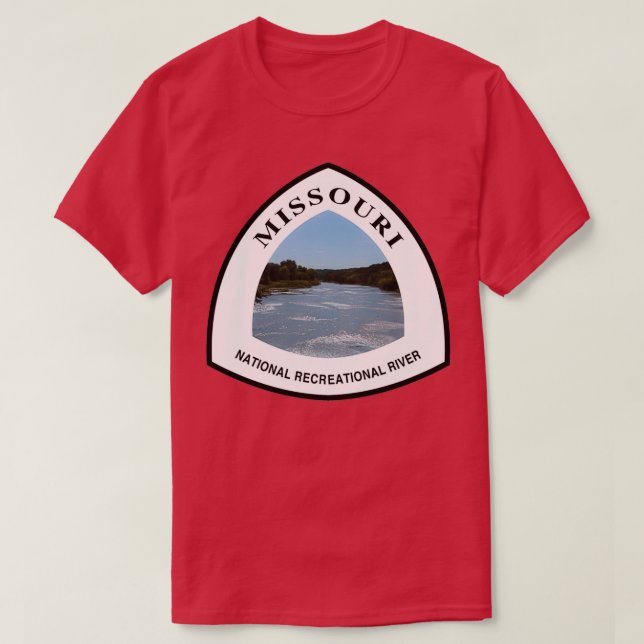 Camiseta Marcador nacional de senderos fluviales recreativo (Diseño del anverso)