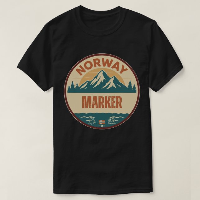 Camiseta Marcador, Noruega Norway (Diseño del anverso)