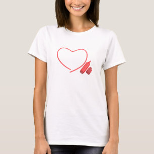 Camiseta Marcador rojo y corazón rojo