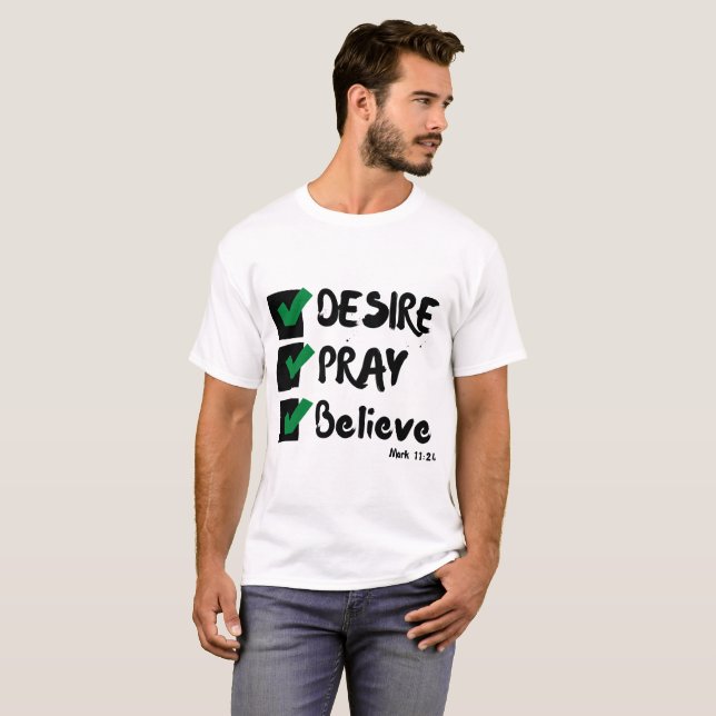 Camiseta Marcar 11:24 KJV Biblia Scripture Unisex (Anverso completo)
