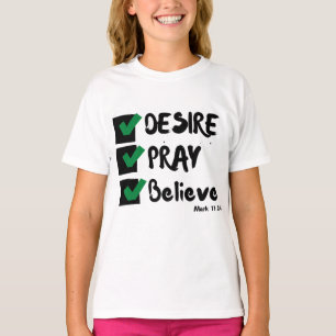 Camiseta Marcar 11:24 KJV Chica de Escritura de Biblia