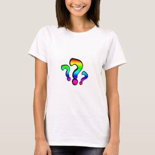 Camiseta Marcas de preguntas sobre el arco iris