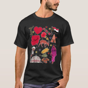 Camiseta marcas sudanesas dibujadas a mano Mapa de Sudán Cu