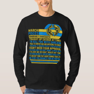 Camiseta March Pisces Hechos Rótulo Zodiaco Astrología de G
