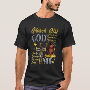 Camiseta Marcha Chica Dios me bendice cumpleaños Reina negr