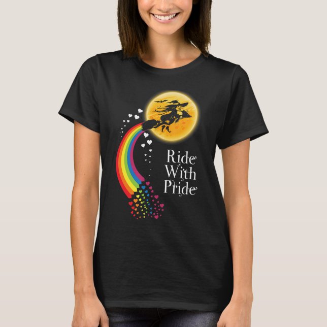 Camiseta Marcha de brujas en Halloween con orgullo LGBT cam (Anverso)