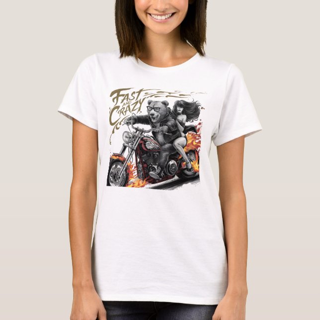 Camiseta Marcha de las libertades: Mujer en motocicleta (Anverso)
