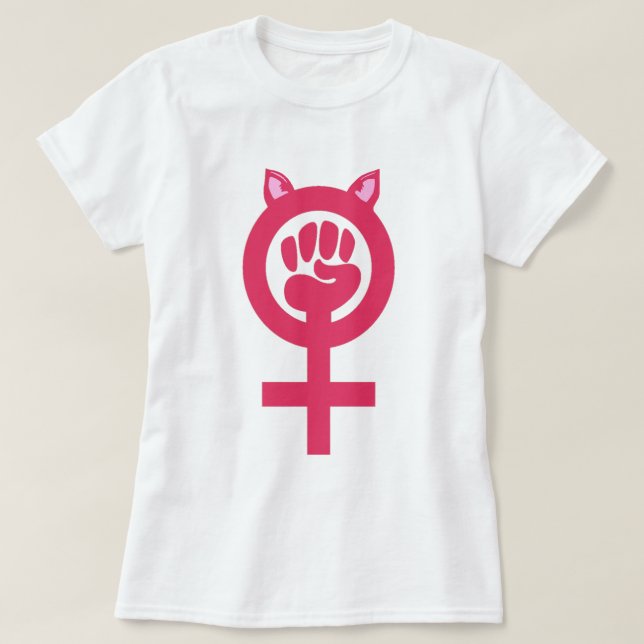 Camiseta Marcha de las mujeres del poder rosa rosa rosa del (Diseño del anverso)