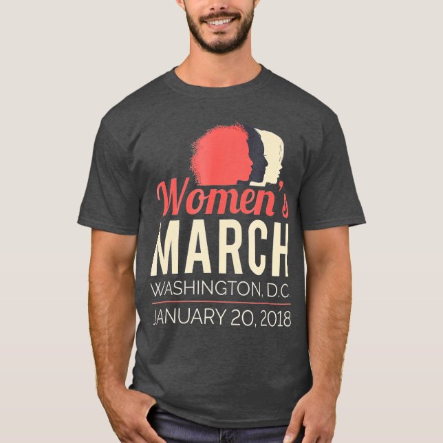 Camiseta Marcha de mujeres en Washington DC 20 de enero de  (Anverso)