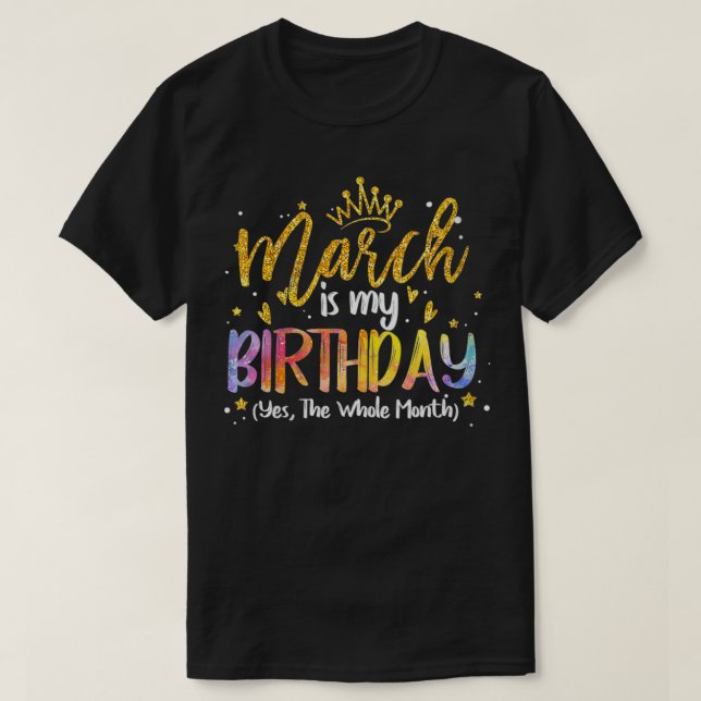 Camiseta Marcha De Mujeres Es Mi Cumpleaños Sí Todo El Mes  (Diseño del anverso)