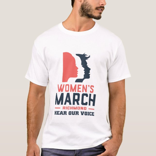 Camiseta Marcha de Mujeres Richmond Oye Nuestra Voz (Anverso)