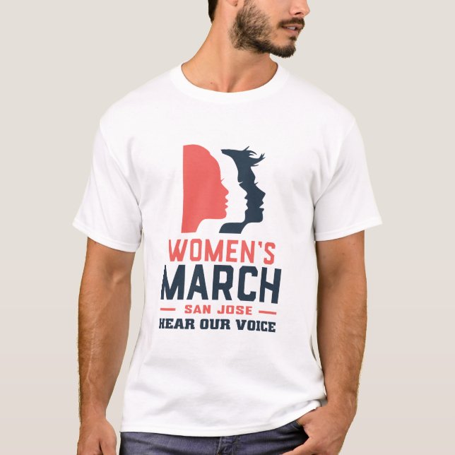 Camiseta Marcha de Mujeres San José escucha nuestra voz (Anverso)