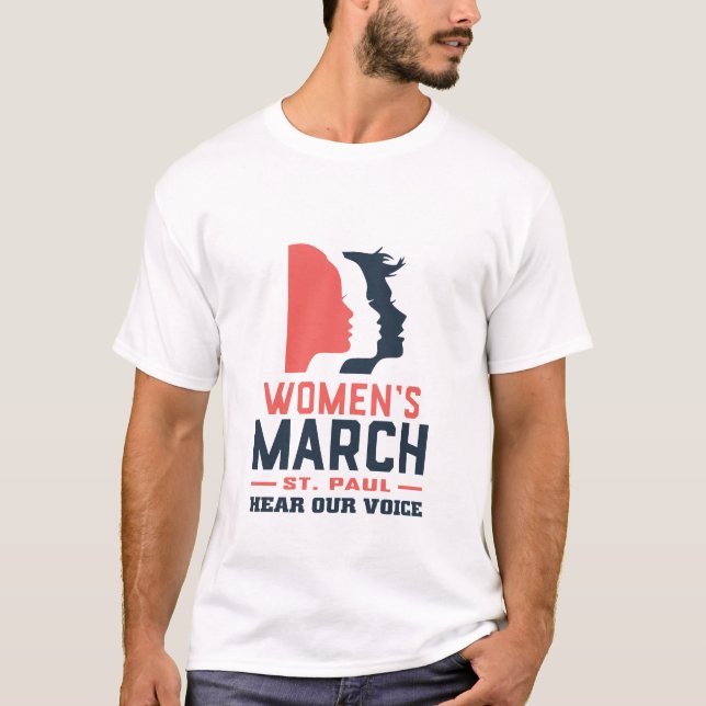 Camiseta Marcha de Mujeres St. Paul escucha nuestra voz (Anverso)