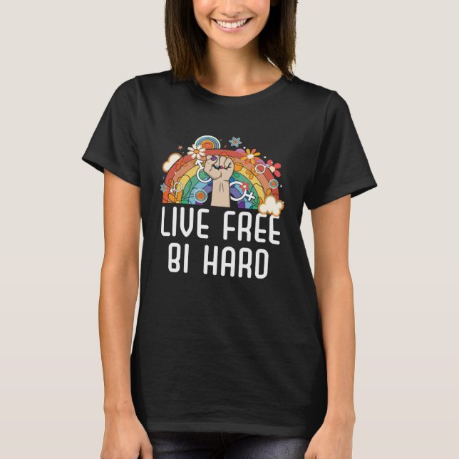 Camiseta Marcha del Orgullo Bisexualidad Libre en Vivo (Anverso)