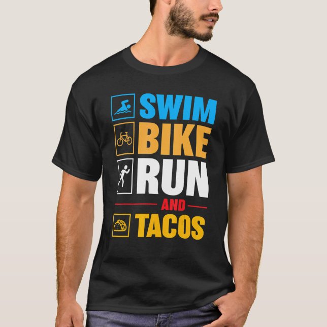Camiseta Marcha en bicicleta de natación y Día del Padre de (Anverso)