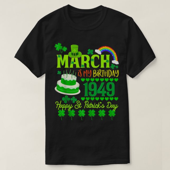 Camiseta Marcha es mi cumpleaños 75, 1949, Día de los Sombr (Diseño del anverso)