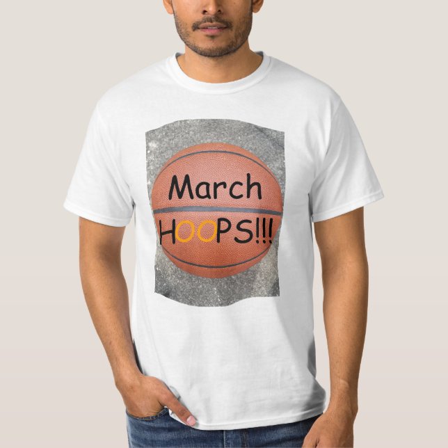 Camiseta Marcha masculina HOOPS diversión de baloncesto (Anverso)
