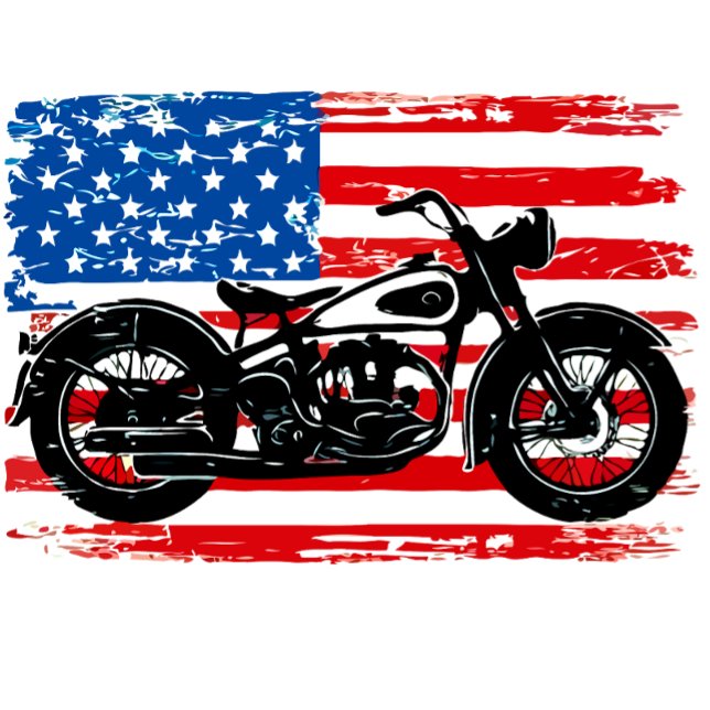 Camiseta Marcha por la libertad: Bandera de Estados Unidos  (Freedom Ride: USA Flag with Motorcycle)
