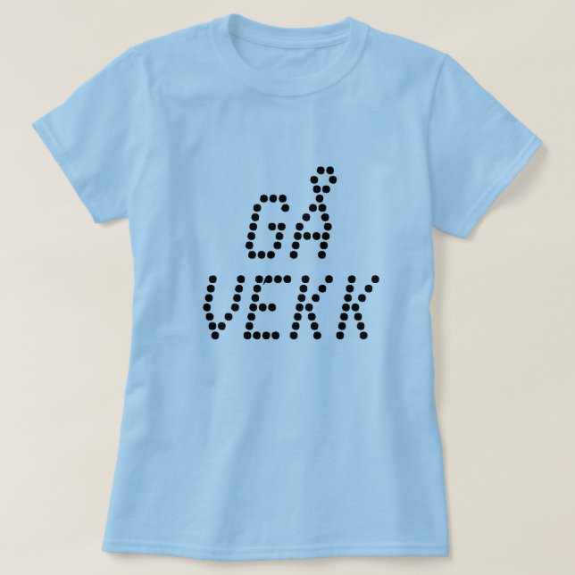 Camiseta marcharse, en azul noruego (Diseño del anverso)