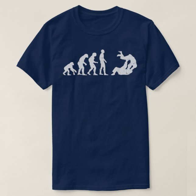 Camiseta Marcial divertida de la evolución del judo de Jiu  (Diseño del anverso)