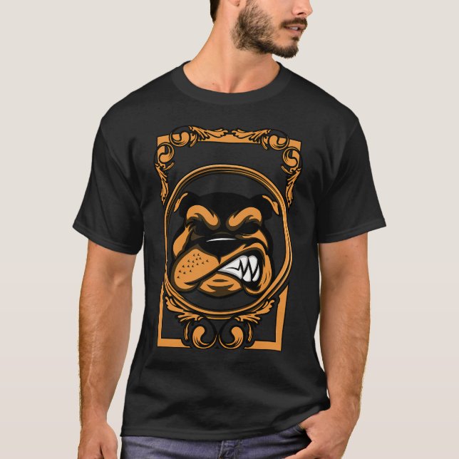 Camiseta marco de cabeza de bulldog (Anverso)