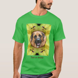 Camiseta Marco de flor amarillo Lily crea tu propia foto