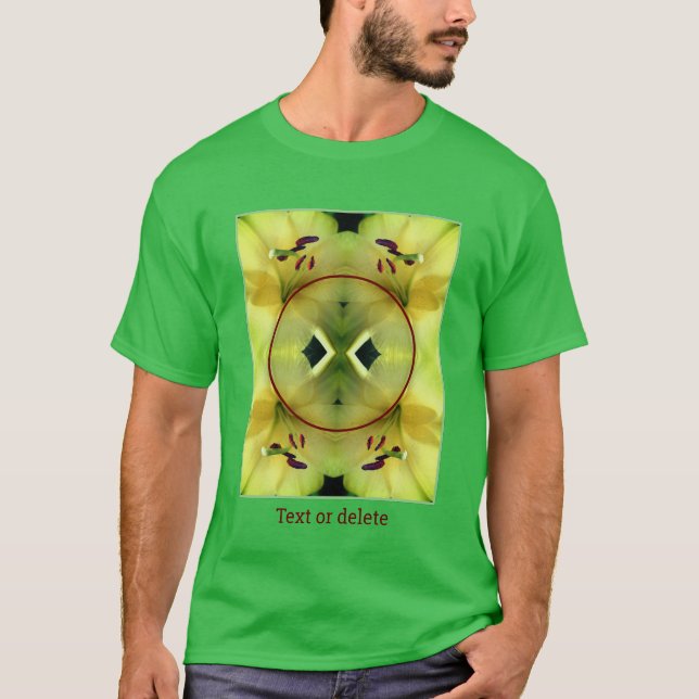 Camiseta Marco de flor amarillo Lily crea tu propia foto (Anverso)