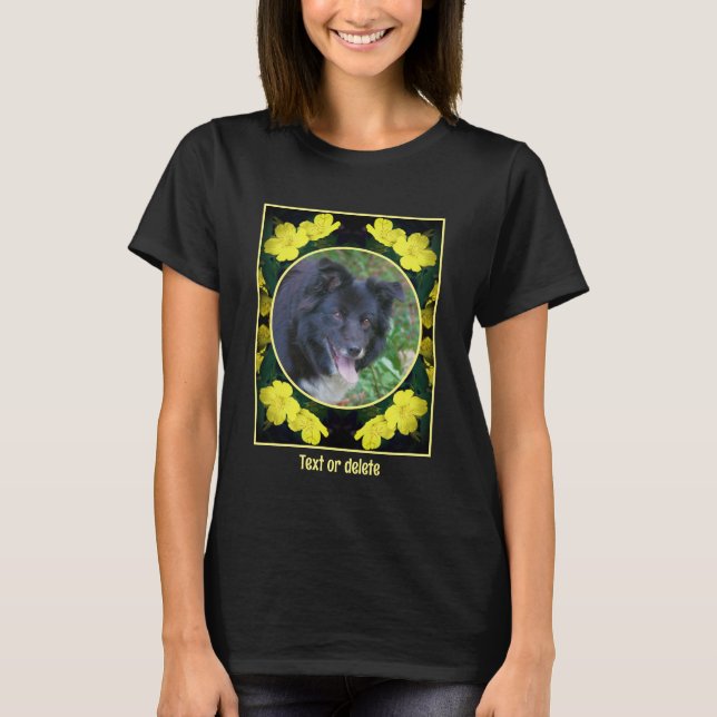 Camiseta Marco de flores de geranio crea tu propia foto Mas (Anverso)