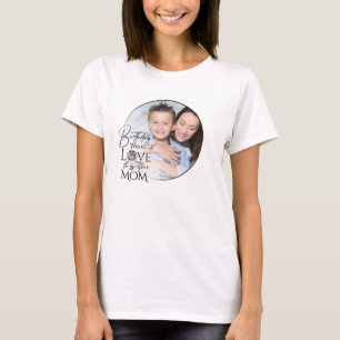 Camiseta Marco de foto de cumpleaños minimalista Caligrafía