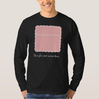 Camiseta Marco de foto de mascota personalizado rosa con bo