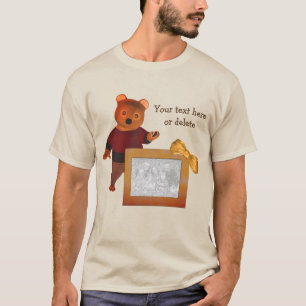 Camiseta Marco de foto personalizado de oso corto
