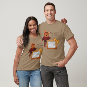 Camiseta Marco de foto personalizado de oso corto