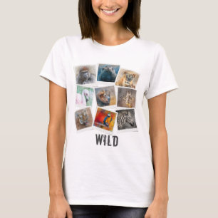 Camiseta Marco de fotos de animales salvajes modernos