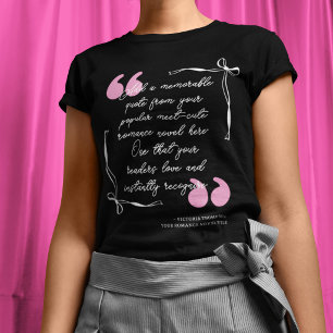 Camiseta Marco de lazo rosa Comillas cita tu libro