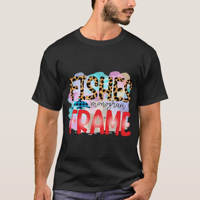 Camiseta Marco de monograma de peces (Anverso)