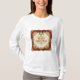 Camiseta Marco dorado ornado vintage de Navidad