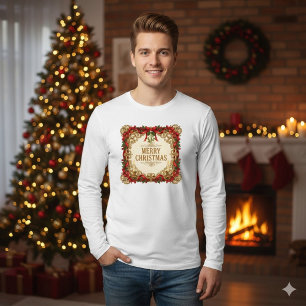 Camiseta Marco dorado ornamental vintage de Navidad