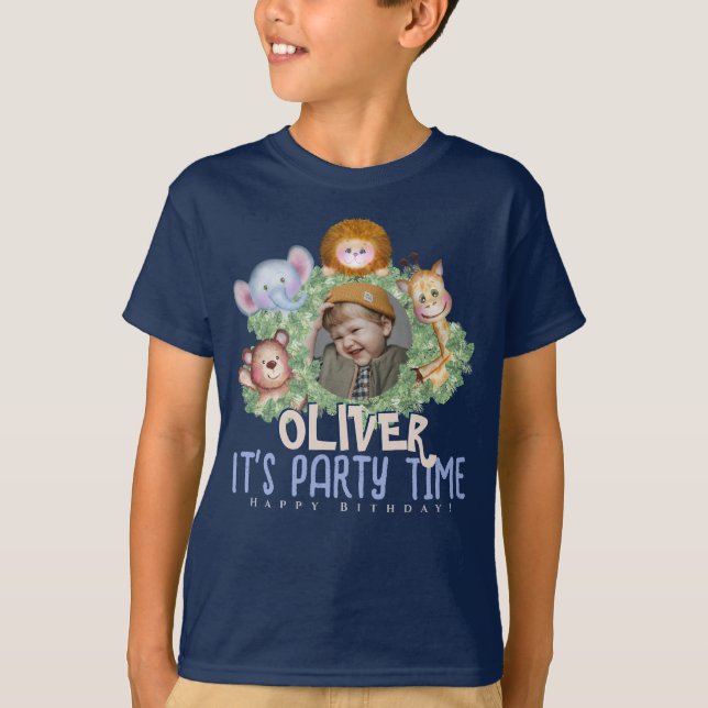 Camiseta Marco fotográfico de animales de la jungla (Anverso)
