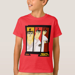 Camiseta Marco futurista de tres paneles de caracteres Samu